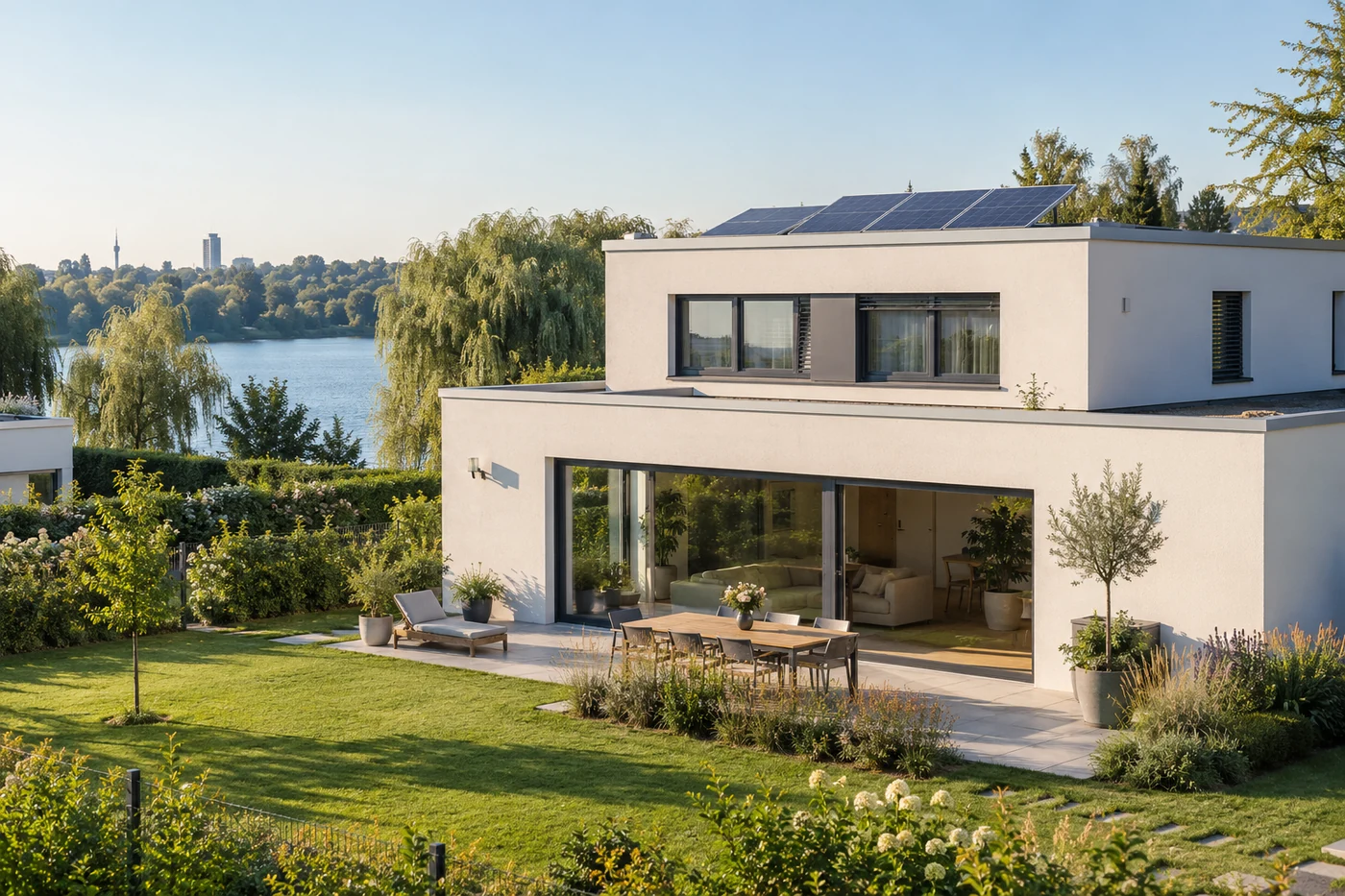 Einfamilienhaus mit Solardach und Garten