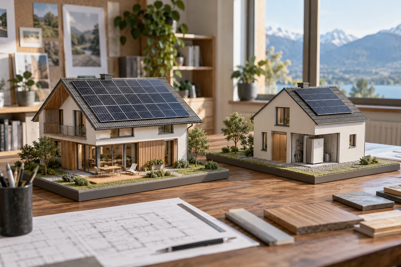 Hausmodelle mit unterschiedlicher PV-Belegung und Speicher