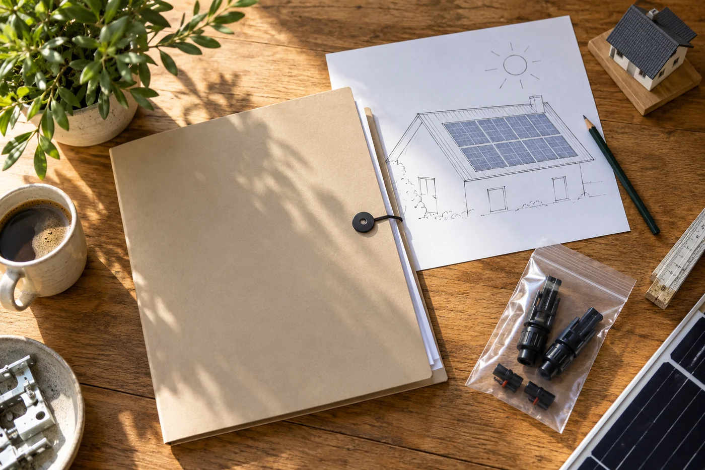 Planungsmappe und Dachzeichnung zur PV-Anmeldung