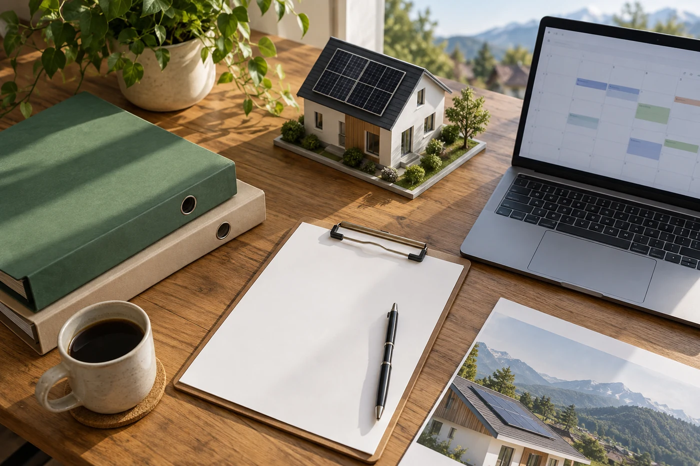Planungsunterlagen zu PV-Anfragen und eigener Werbung