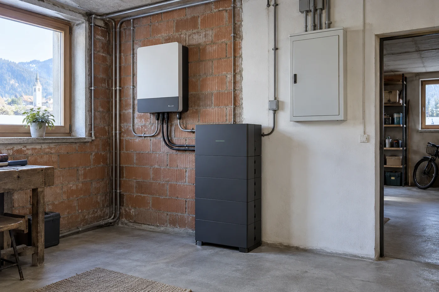 Batteriespeicher und Wechselrichter in einem bestehenden Technikraum