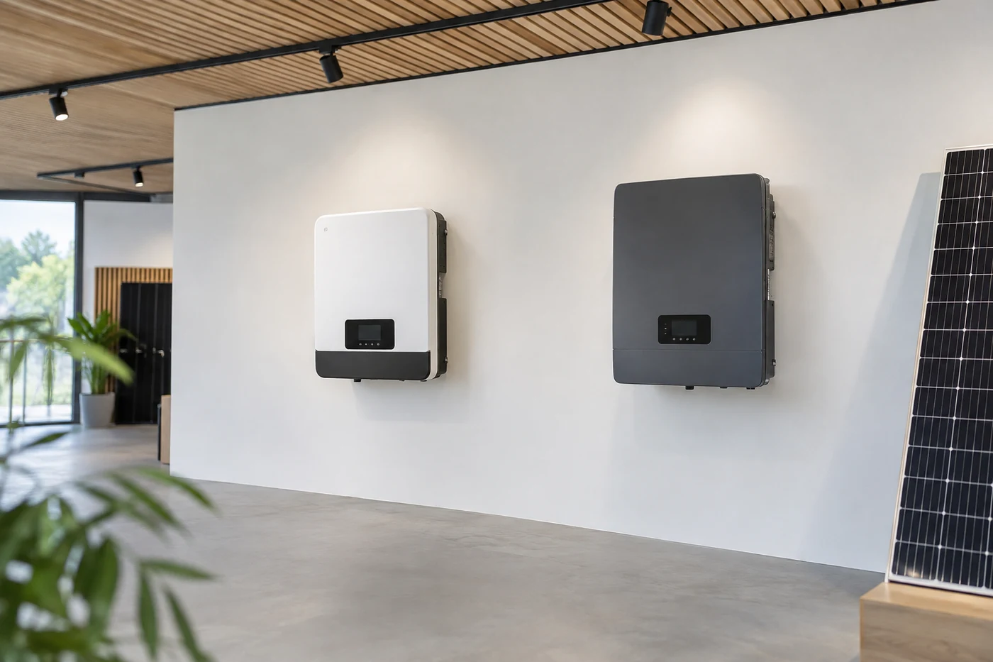 Zwei Wechselrichtermuster in einem Ausstellungsraum