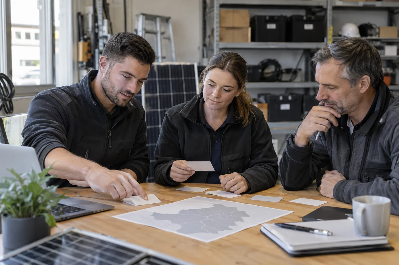 PV-Fachbetrieb bespricht neue Projektanfragen