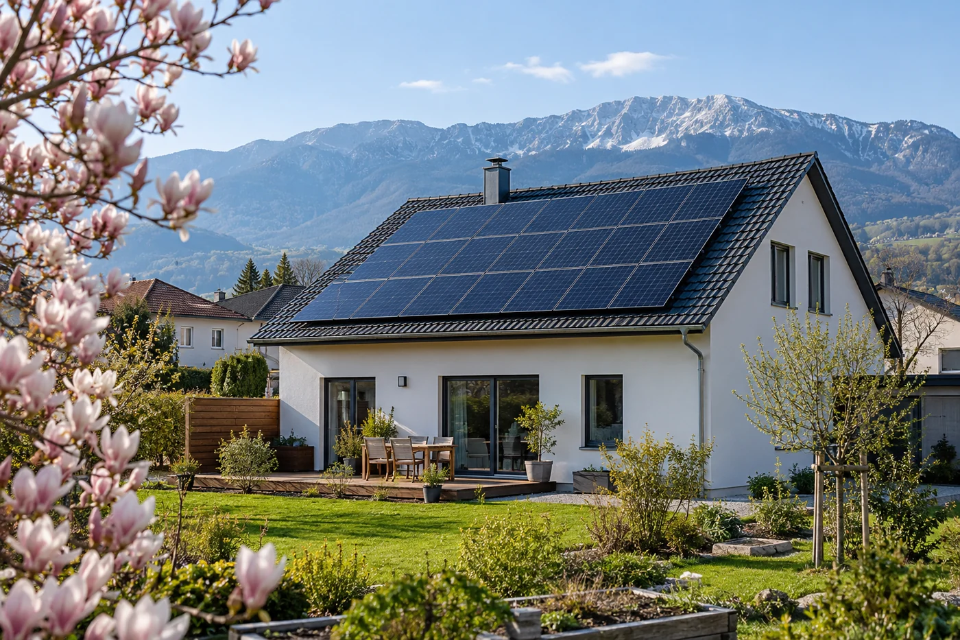 Solardach eines Hauses im Raum Wiener Neustadt